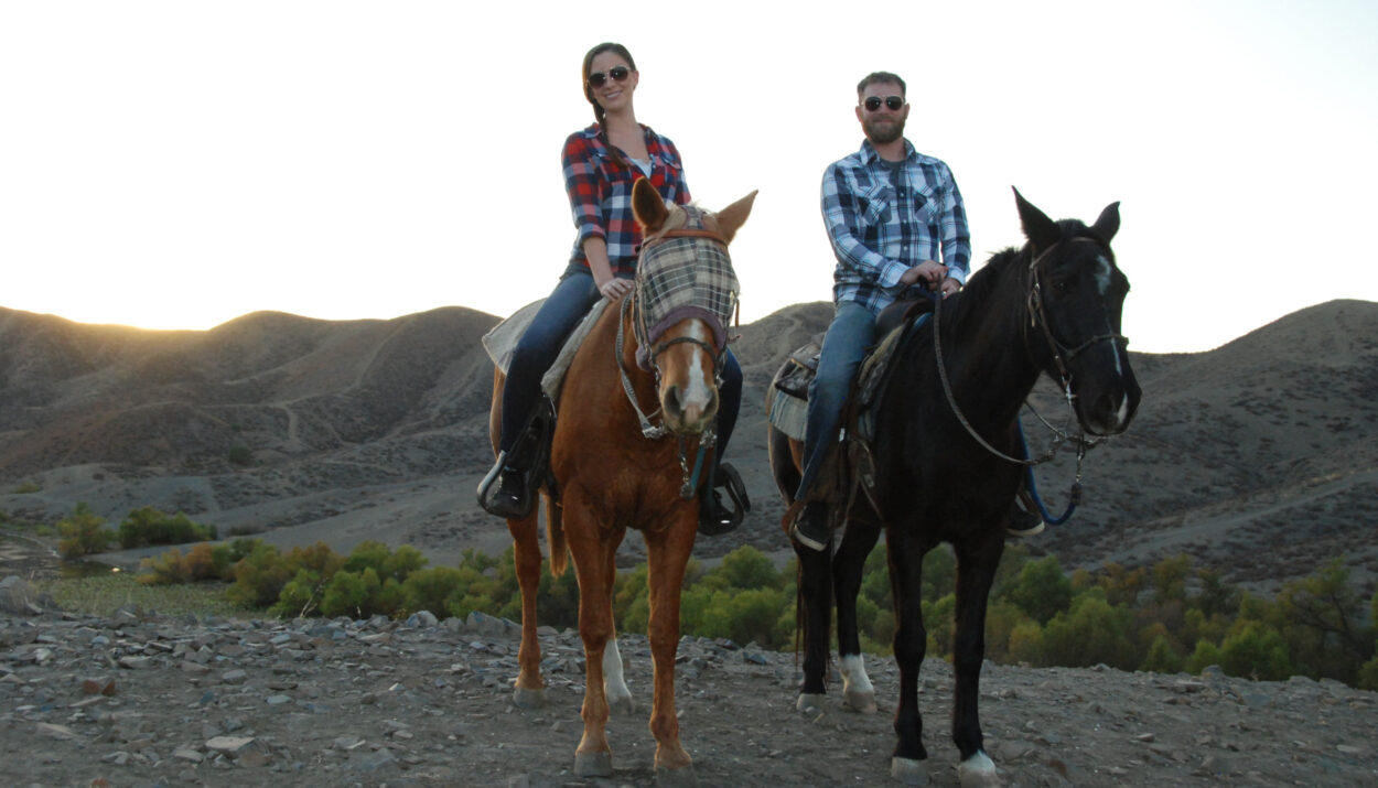 horse riding couple