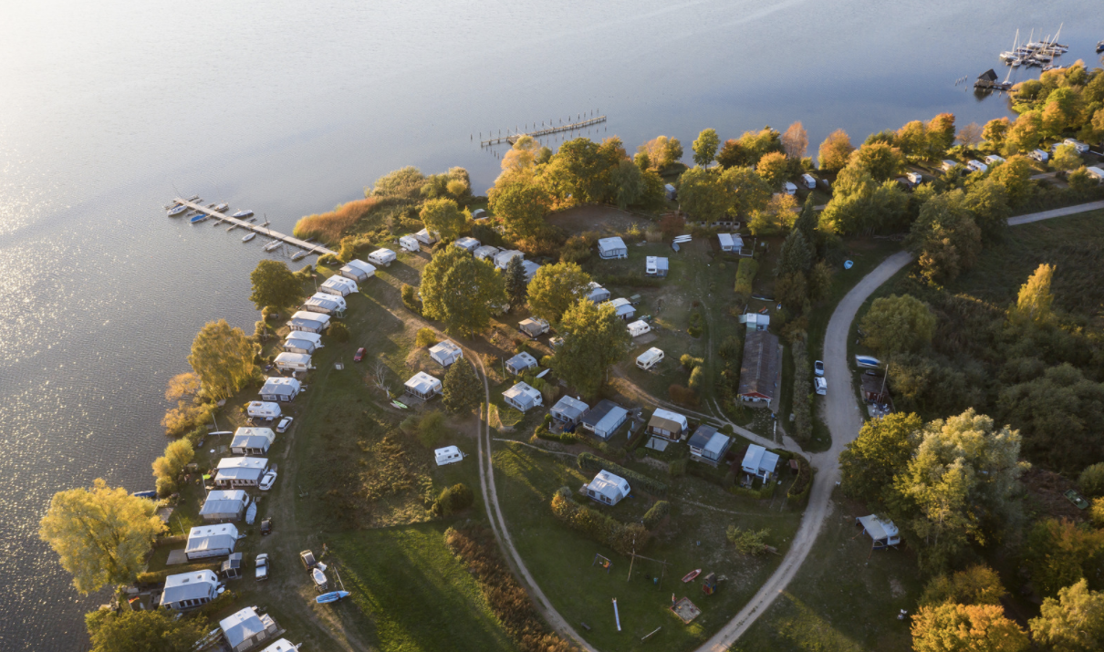 Aerial view of all campground sites.