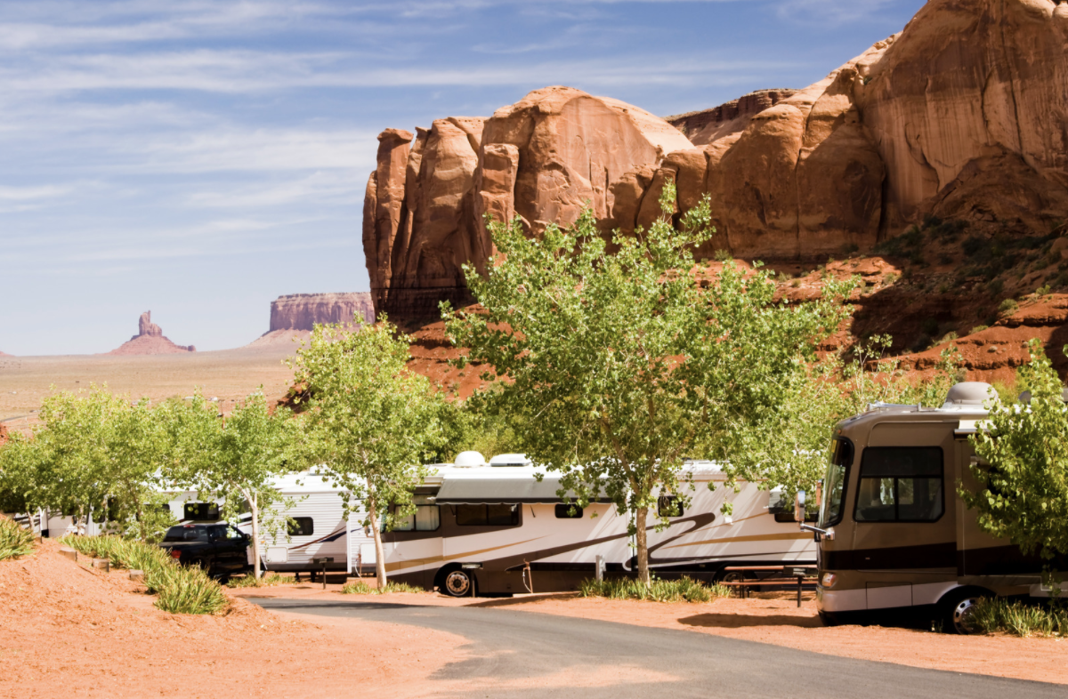 Bookable sites at an RV park