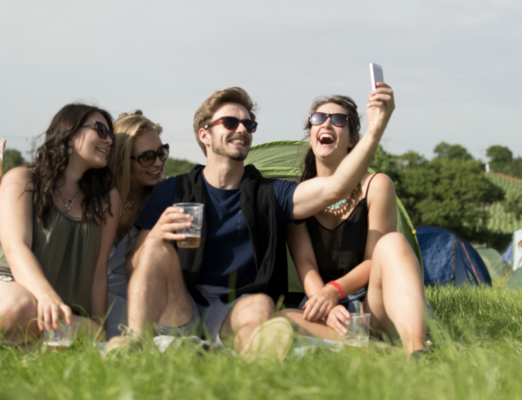 Campers enjoying the WiFi offered at their RV park.