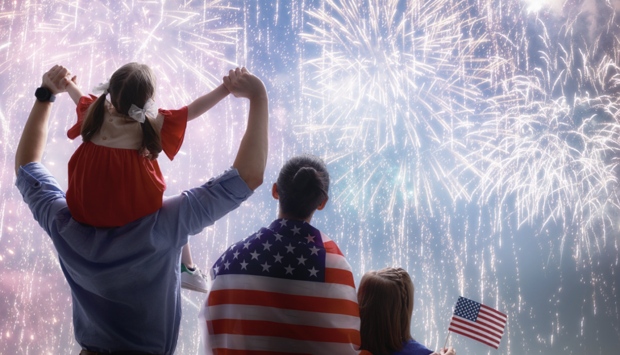 Family enjoying Independence Day.