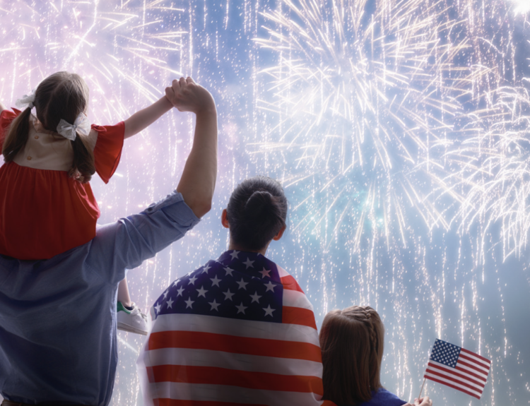 Family enjoying Independence Day.