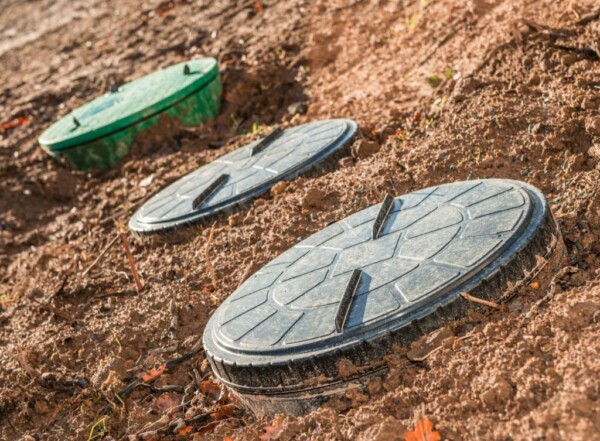 Tank lids from RV park septic system