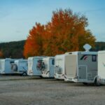 RV park with RVs in the United States in autumn