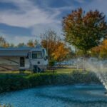 Water fountain in an RV park