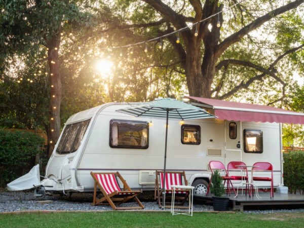 RV park at sunset in the United States