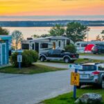 RV park by the lake in the United States