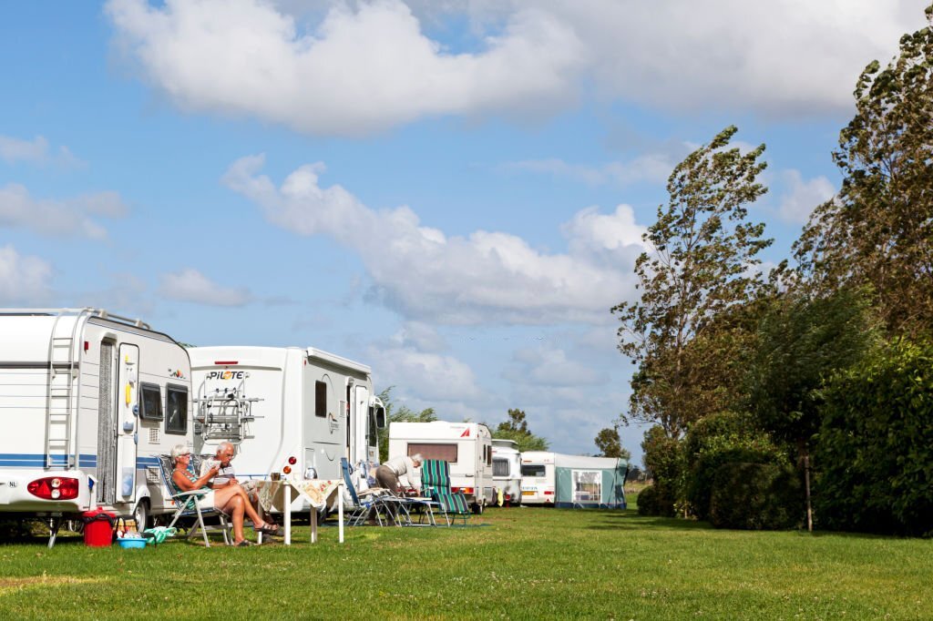 Couple in campground in North America