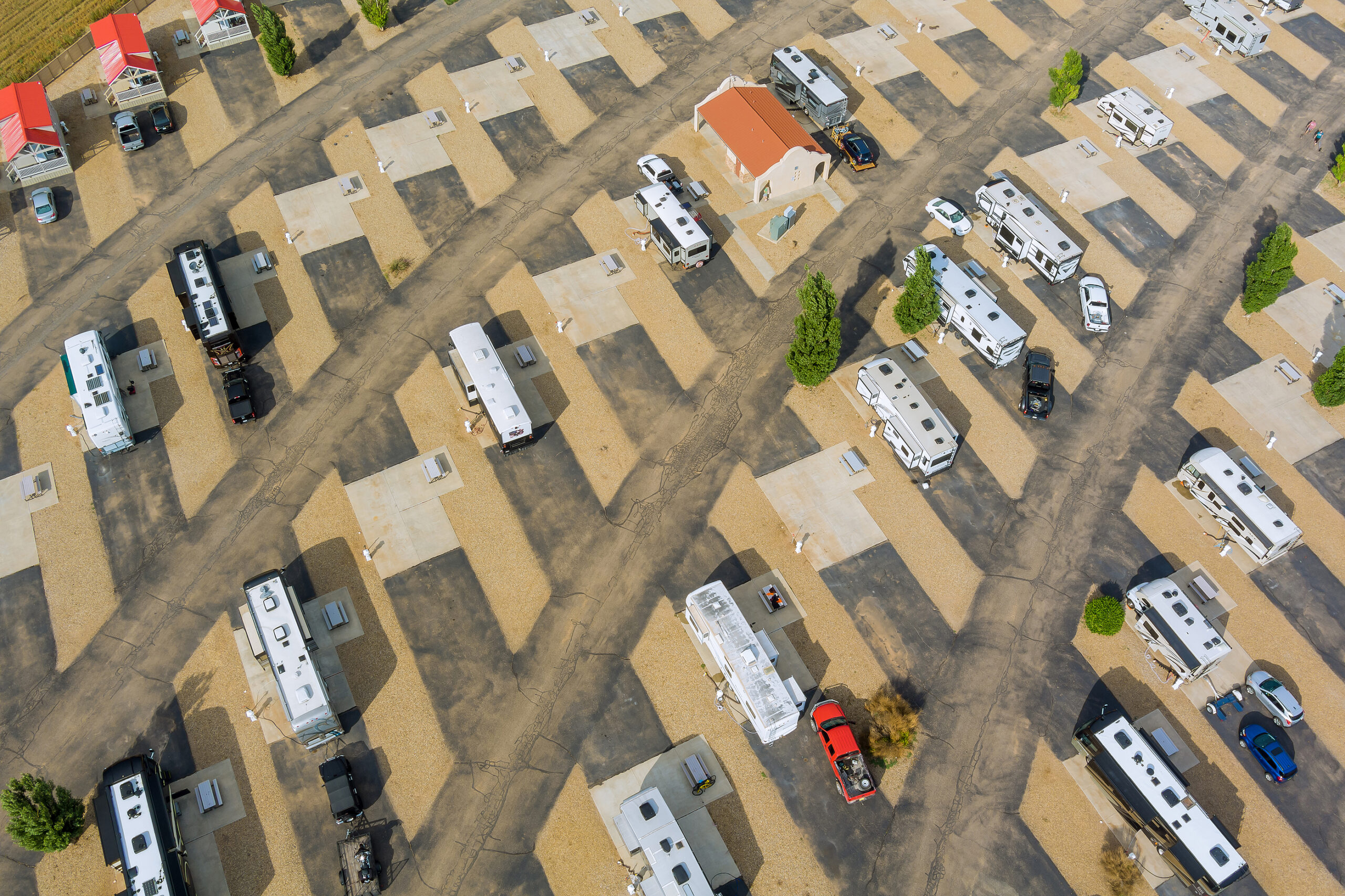 Long-term campground rental aerial view