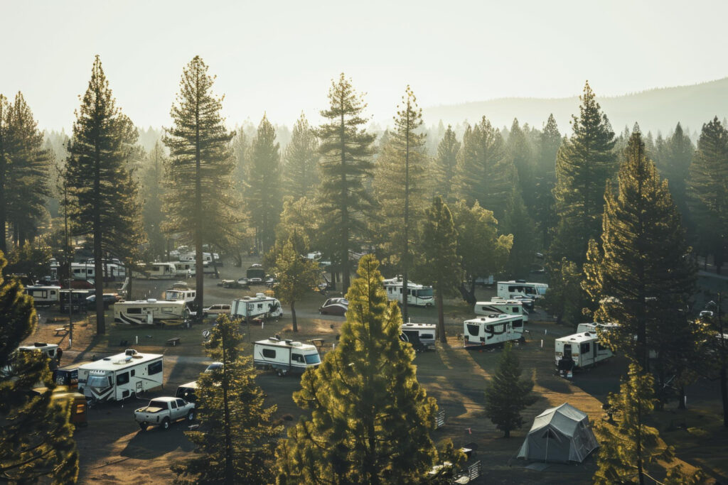 Rv parks in the forest 