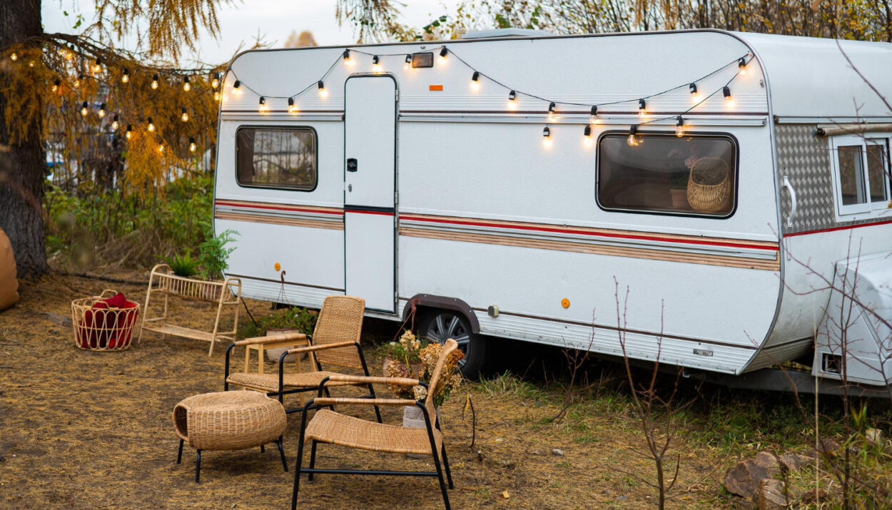 a camper van decorated