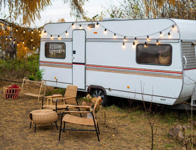 a camper van decorated