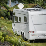 a camper van staying in a RV park using reservation software system