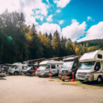 a group of camper vans staying in a RV park using RV reservation software