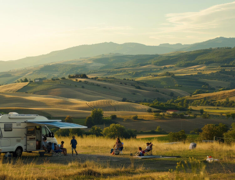 a camper van spot staying in a RV park using Reservation software