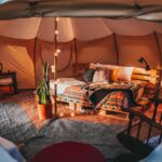 an inside view of a glamping spot tent using reservation software