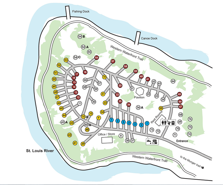 Indian Island Campground Map