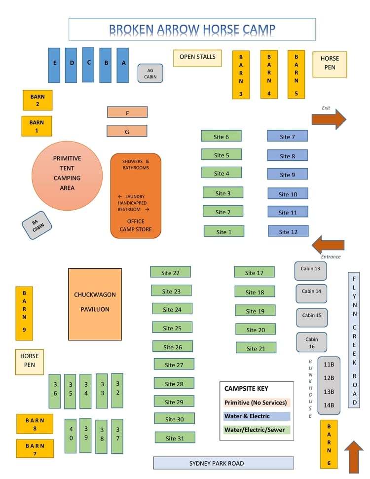 Broken Arrow Campground Map