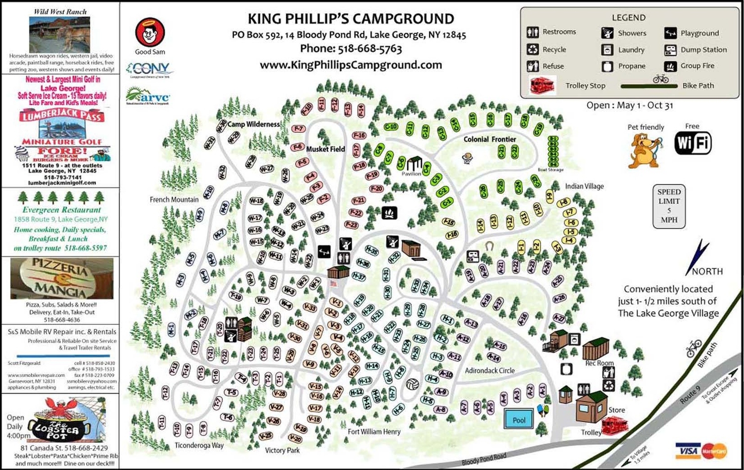 King Phillips Campground 2 Photos Lake George Ny Roverpass 9111