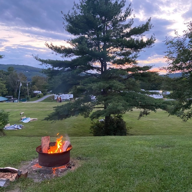 Cabin Out With Tree Sunset