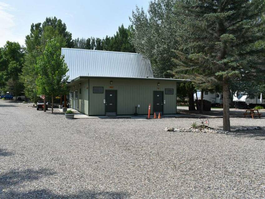 Main building houses office, gift shop, guest laundry and restrooms